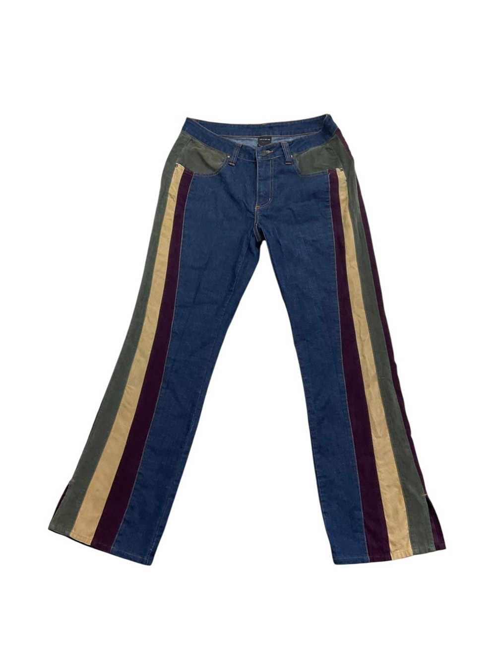 FUBU The Collection Y2K Colorblock Corduroy Flare Jeans Women’s W11/12